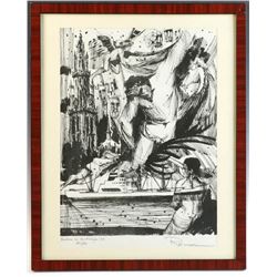 Roman 'Rubens in Antwerp' Lithograph