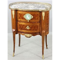 French Transitional Inlaid Marble Top Chest