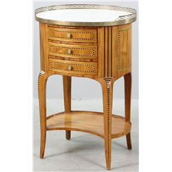 French Transitional Inlaid 3 Drawer Chest