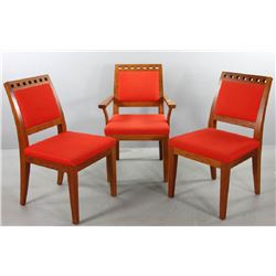 Two Side Chairs and One Armchair