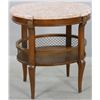 Image 1 : French Transitional Oval Marble Top Table