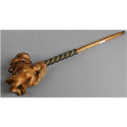 Folk Art Wood Carved Pipe