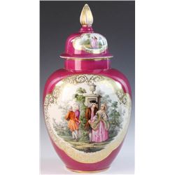 Early 19th C. German Porcelain Jar Agusta Rex Mark