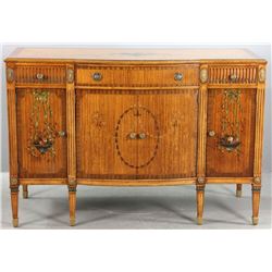 Adam Style Marquetry Inlaid Cabinet