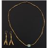 Image 1 : Egyptian Pottery Bead Necklace and Earrings