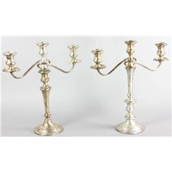 Pair of Sterling Double Branch Candlesticks