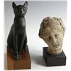 Image 1 : Classical Roman Head and Cat Sculptures
