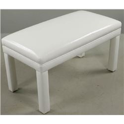 Modern White Faux Leather Bench