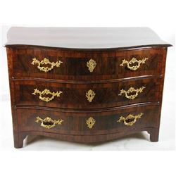 Austrian Rococo Walnut Three Drawer Chest