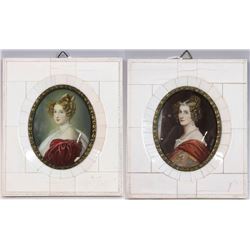 Two Miniature Portraits of Ladies, Signed