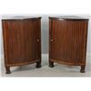 Image 1 : Pair of Dutch Inlaid Mahogany Corner Cabinets