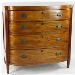 Early 19th C American Tiger Maple Chest