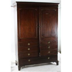 George III Period Mahogany Linen Press