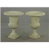 Image 1 : Pair of Classical Cast Iron Urns Cream Color