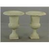 Image 2 : Pair of Classical Cast Iron Urns Cream Color