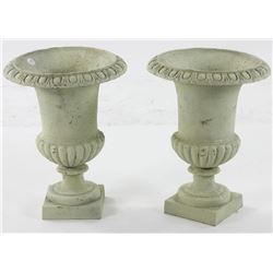 Pair of Diminutive Classical Cast Iron Urns