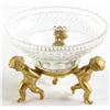 Image 1 : Cut Glass Bowl with Gilt Bronze Putti
