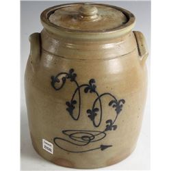 Stoneware Crock with Cobalt Decoration