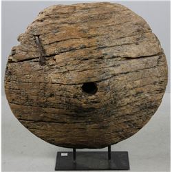 Ancient Wooden Wheel Sculpture