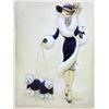 Image 2 : Karen Dupre Gouache of Lady Walking Dogs