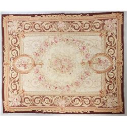 Semi Antique Aubusson Needlepoint Rug