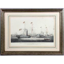 19thC Engraving Steam Navigation Company