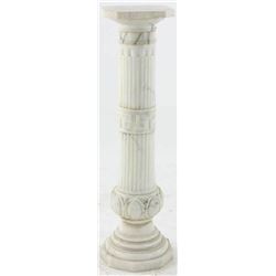 Carved White Marble Pedestal