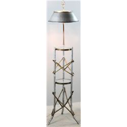 Metal Floor Lamp with Tole Shade