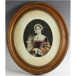 Tudor School Watercolor and Gouache of Anne Boleyn