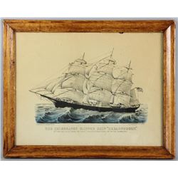 Currier and Ives Print of Dreadnought