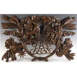 Antique Carved Wooden Wall Plaque
