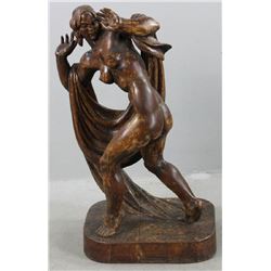 Budapest Hungary Wooden Sculpture of Nude