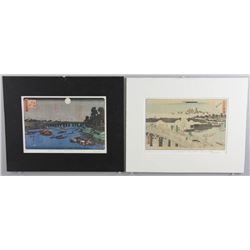 Two Hiroshige Colored Woodblock Prints