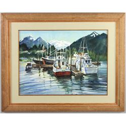 Hunter Barker Watercolor of Juneau Fleet