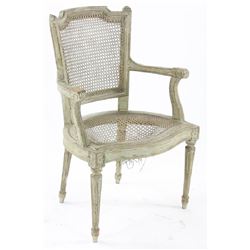 Antique French Cane Back Armchair