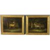 Image 1 : Zebra and Red Stag Deer Oil on Canvases