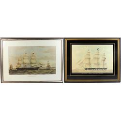 Two Prints of Ships Logan Chariot of Fame