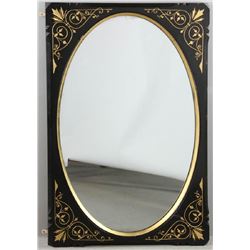 19thC Mirror Ebonized Wood with Gilt Inlay