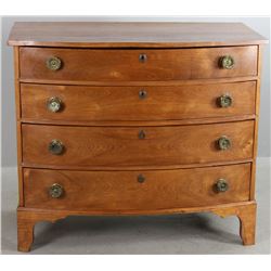 18thC Chippendale Mahogany Bow Front Chest
