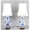 Image 5 : Pair of Chinese Blue and White Lamps
