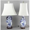 Image 7 : Pair of Chinese Blue and White Lamps