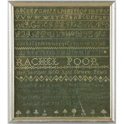 Early 19thC Sampler Rachel Poor