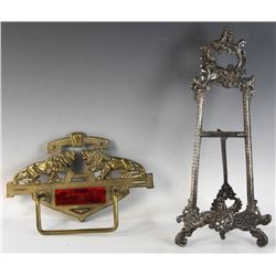 Victorian Silverplated Easel and Tie Rack