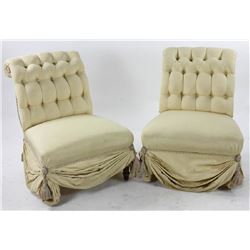 Pair Victorian Slipper Chairs