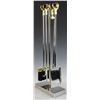 Image 1 : Modern Steel and Brass Fireplace Tool Set