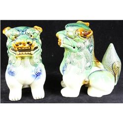 Pair of Ceramic Foo Dog Figures