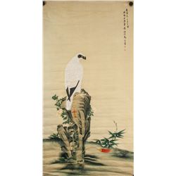 MA JIN Chinese 1900-1970 Watercolor on Silk Horse