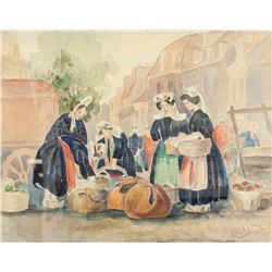 SCHULTZ ETIENNE XX Watercolor on Paper