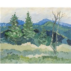 Canadian Landscape Oil on Board WHT