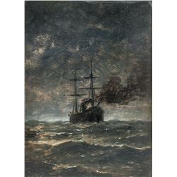 GUSTAV COURBET French 1819-1877 OOB Maritime Scene